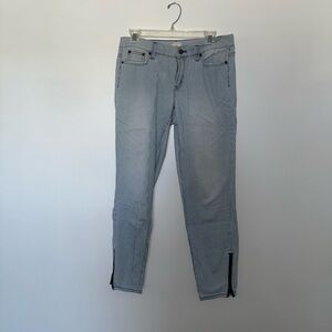 J. Crew Blue Skinny Jeans with Ankle Zippers